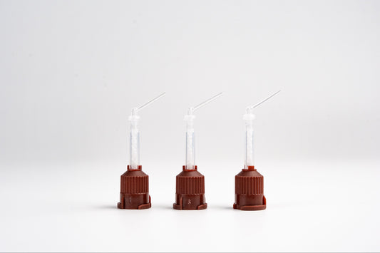 Puntas de Mezcla Marrón Cortas Con Punta Fina Intraoral Inclinada