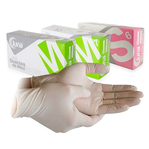 Guantes de Latex sin polvo xs LUNA